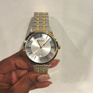 MENS HUGO BOSS TWO TONE BRACELET  WATCH